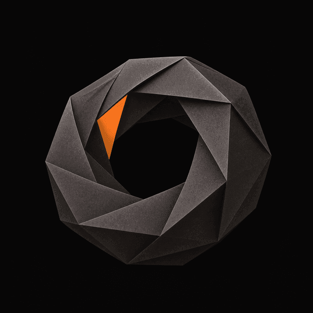 Faceted campaign desk sculpture