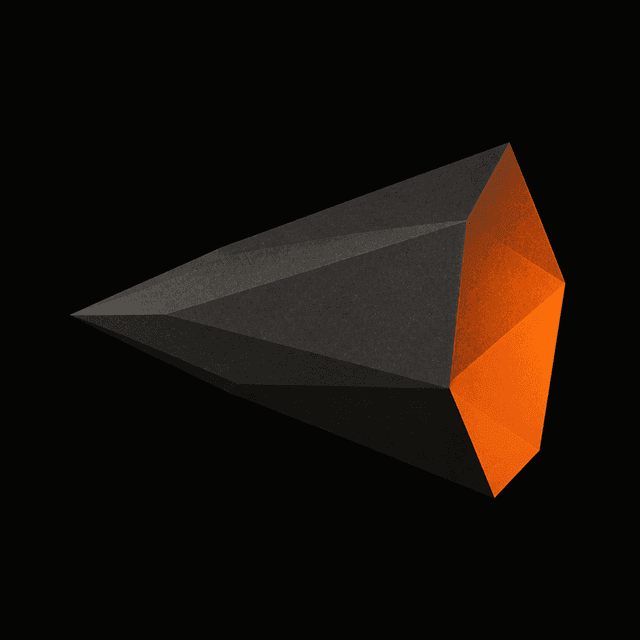 Faceted one-way sculpture