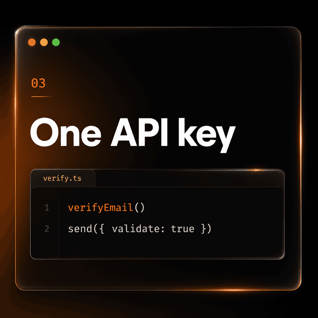 One API key for verifyEmail and send with validate